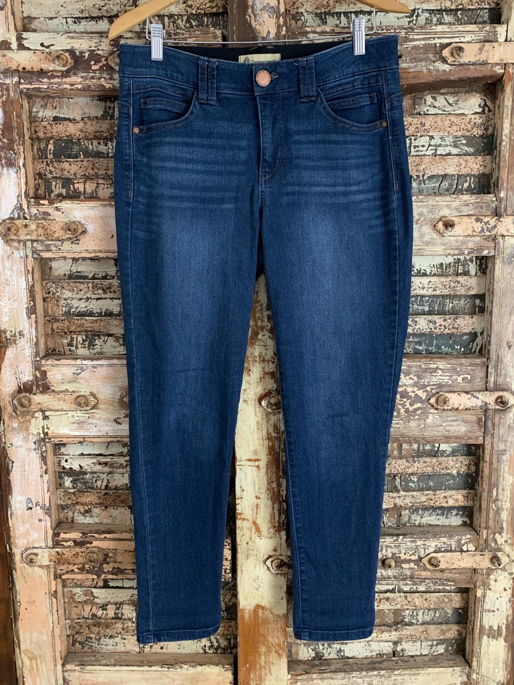 Democracy Ab Technology Cropped Skinny Ankle Jeans, Dark Blue Stretch Denim, 10